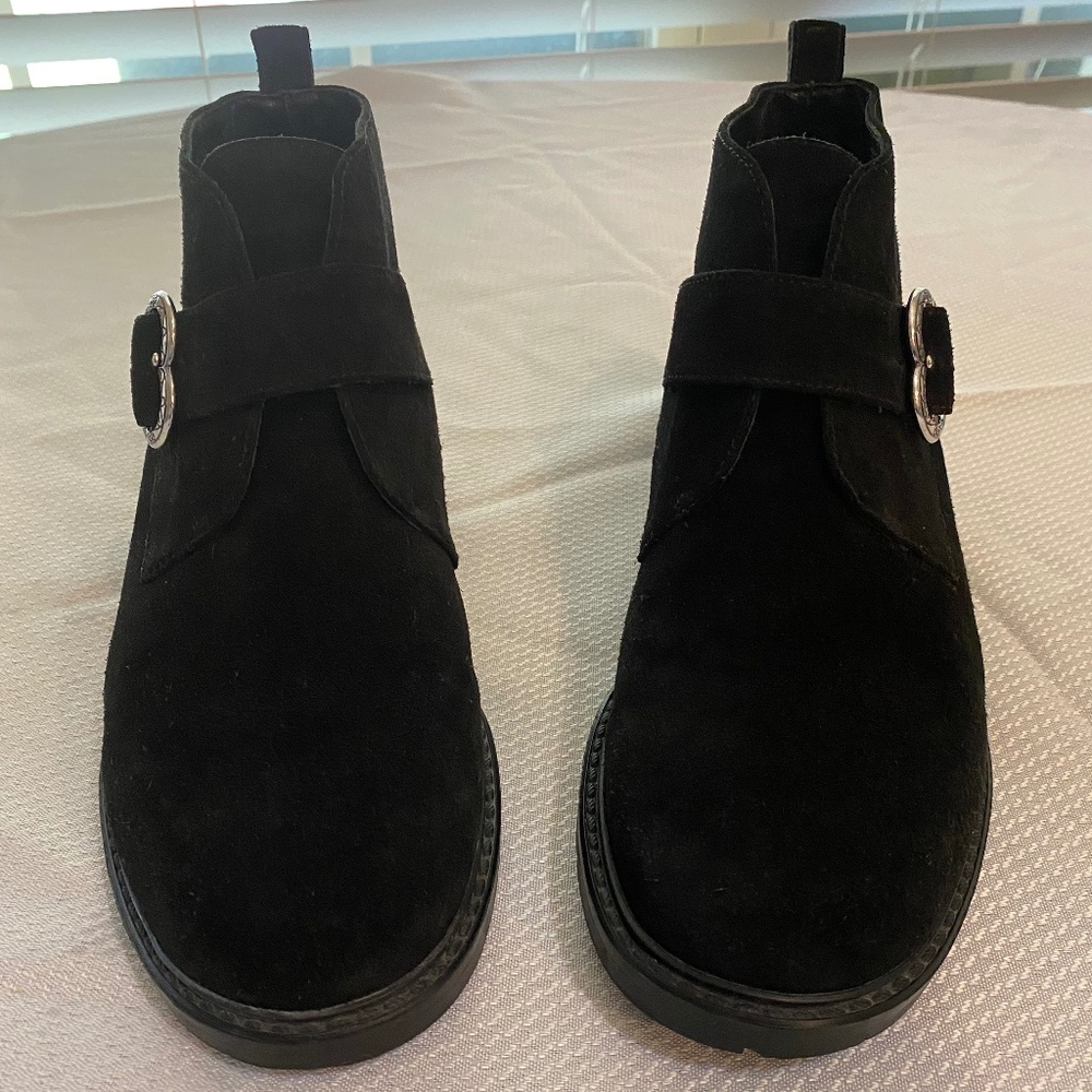 Brighton Black Suede ankle boots / booties size 8 - Like New